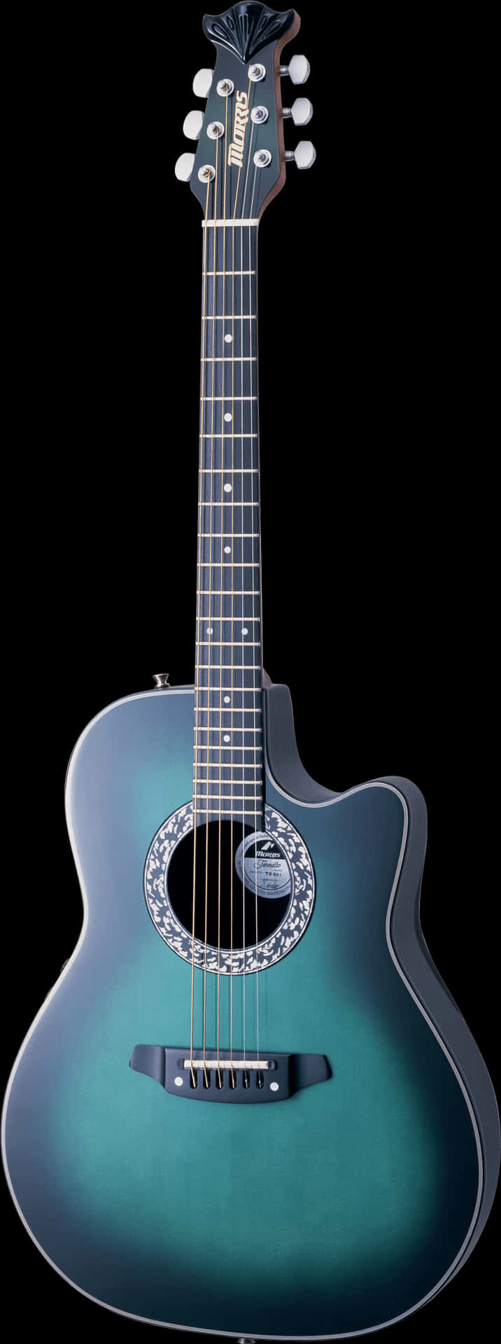 Blue Acoustic Guitar PNG Image