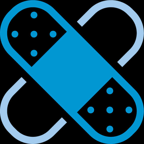 Blue Adhesive Bandage Icon PNG Image