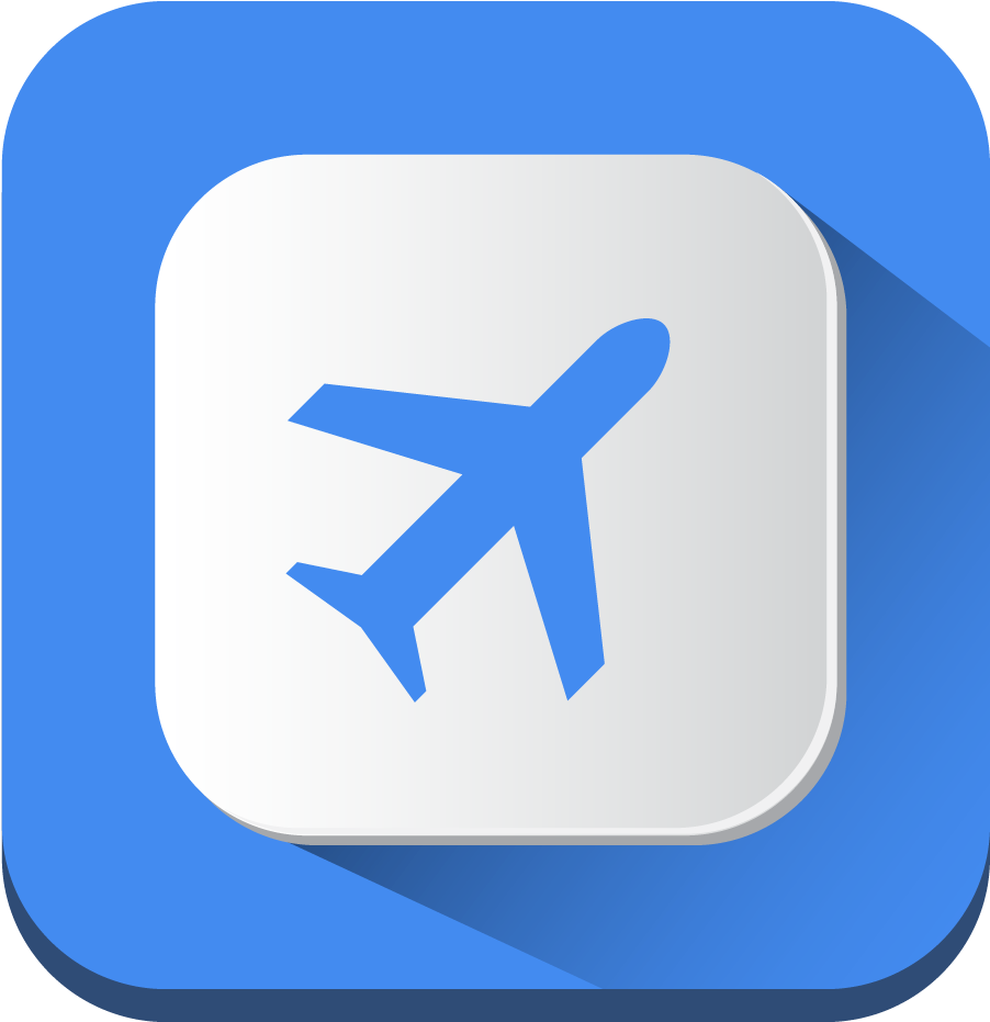 Blue Airplane App Icon PNG Image