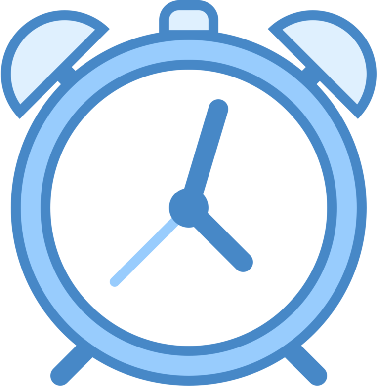 Blue Alarm Clock Vector PNG Image