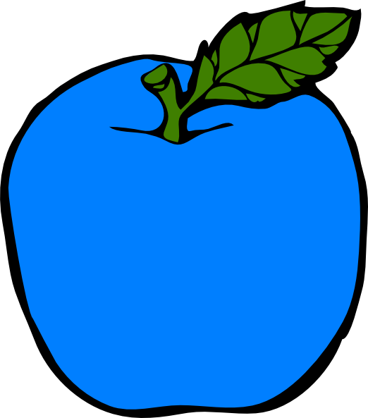 Blue Apple Cartoon Illustration PNG Image