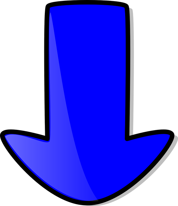 Blue Arrow Pointing Downward PNG Image