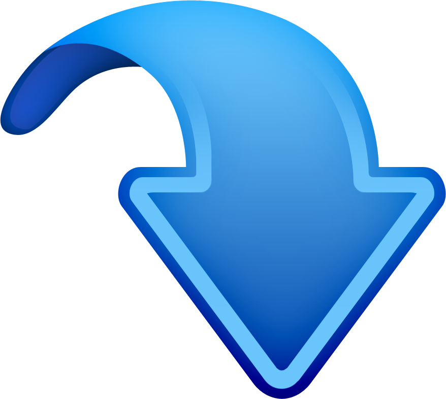 Blue Arrow Pointing Downward PNG Image