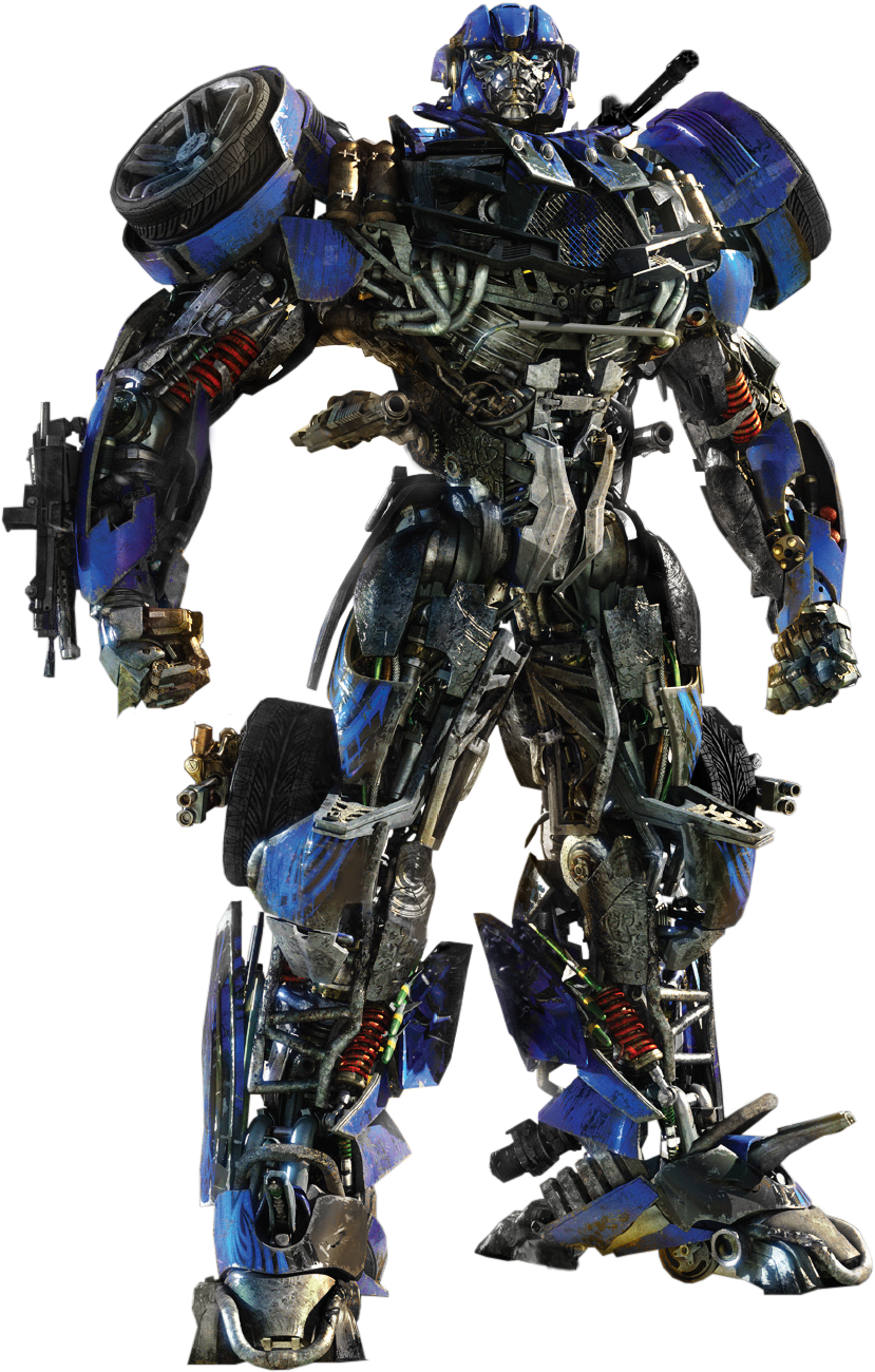 Blue Autobot Transformer Standing PNG Image