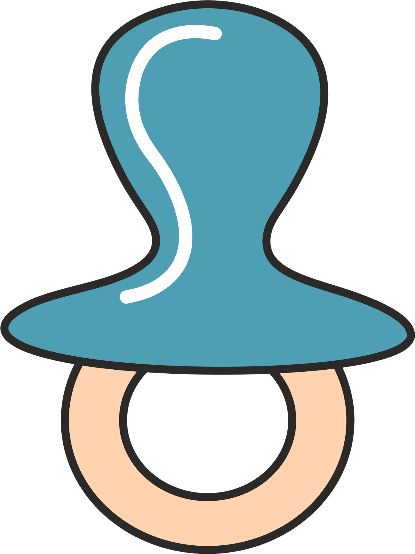 Blue Baby Pacifier Vector PNG Image