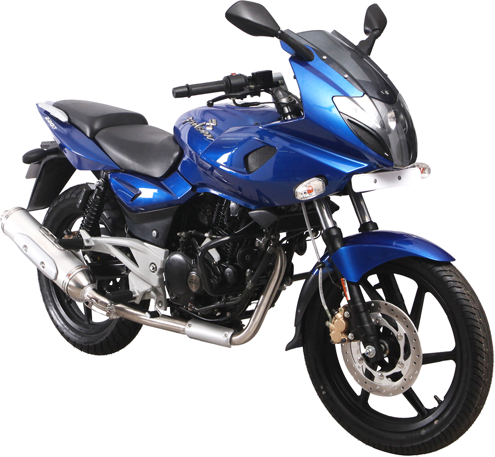 Blue Bajaj Pulsar Motorcycle Isolated PNG Image