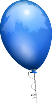 Blue Balloon Illustration PNG Image