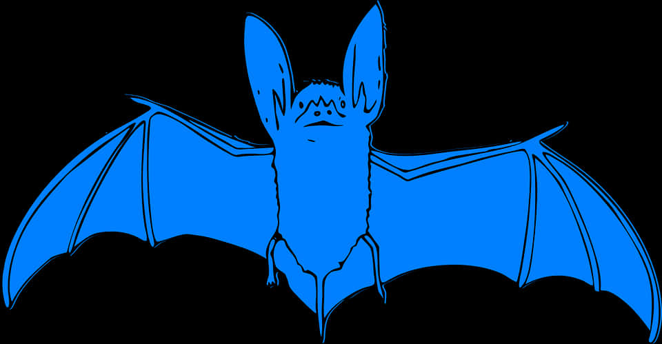 Blue Bat Silhouette PNG Image