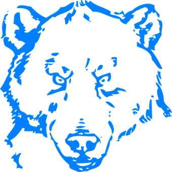 Blue Bear Graphic PNG Image