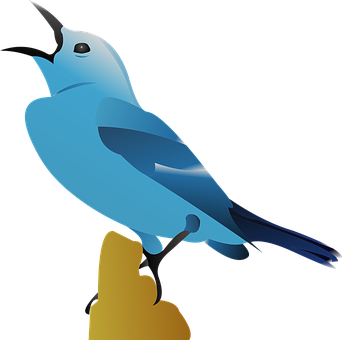 Blue Bird Illustration PNG Image