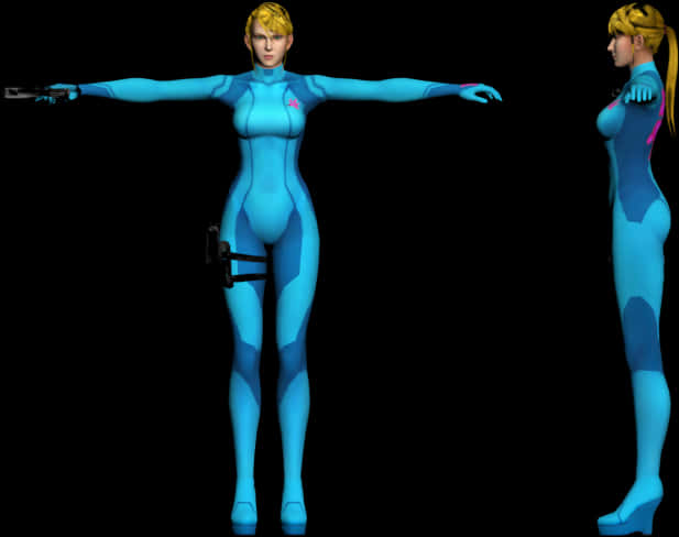 Blue_ Bodysuit_ Character_ Render PNG Image