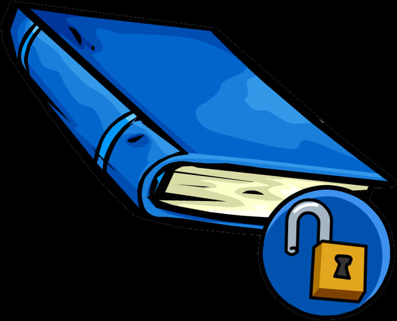 Blue Bookwith Lock Logo PNG Image