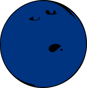 Blue Bowling Ball Closeup PNG Image