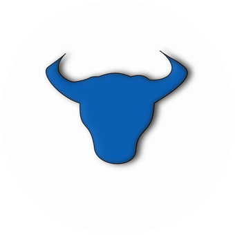 Blue Bull Silhouette Black Background PNG Image