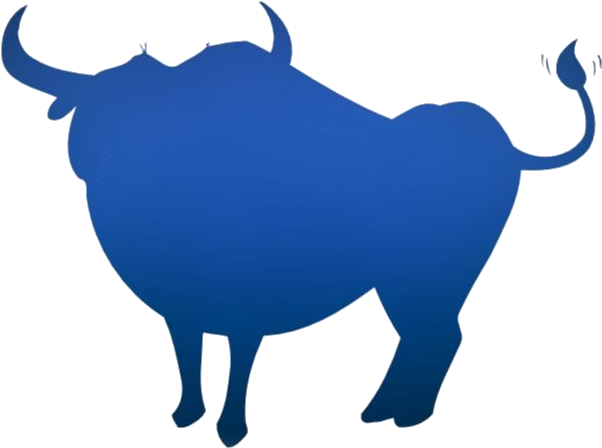 Blue Bull Silhouette PNG Image