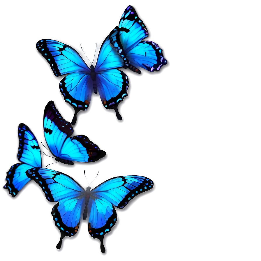 Blue Butterflies C PNG Image