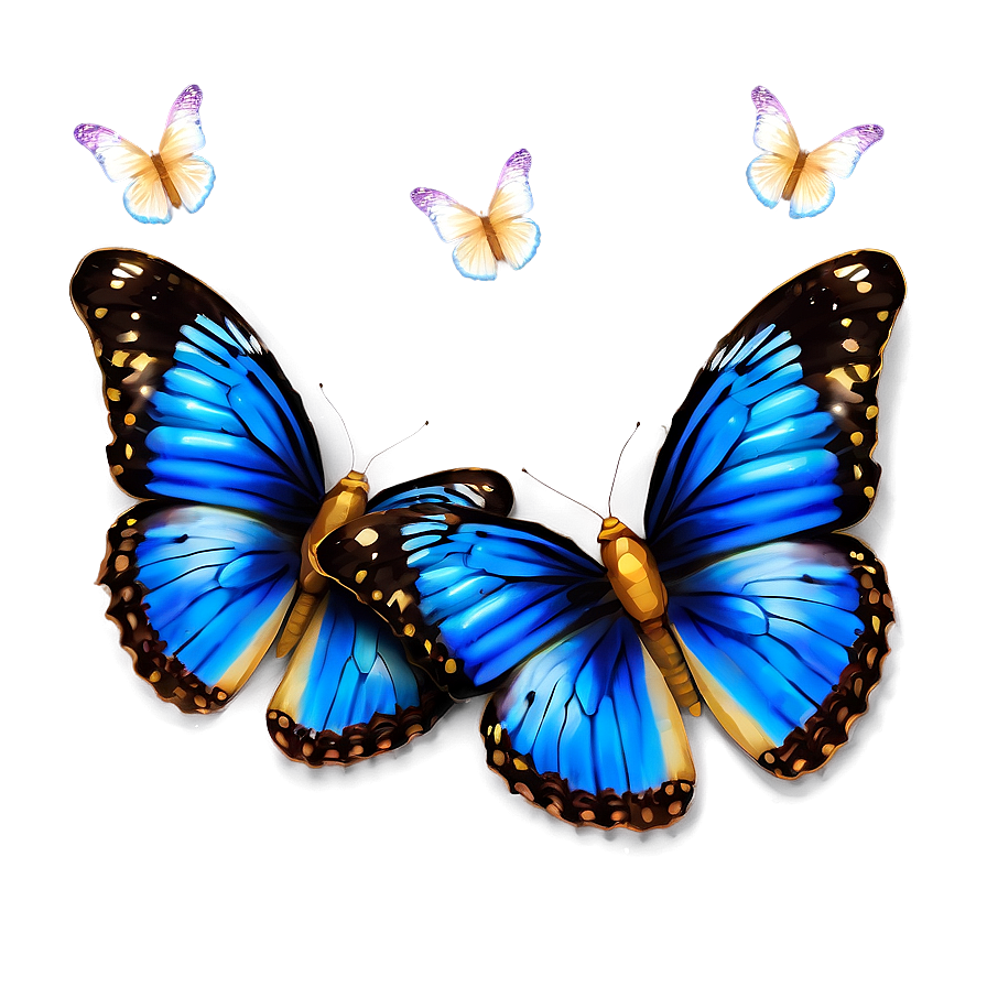 Blue Butterflies Pattern Png 98 PNG Image