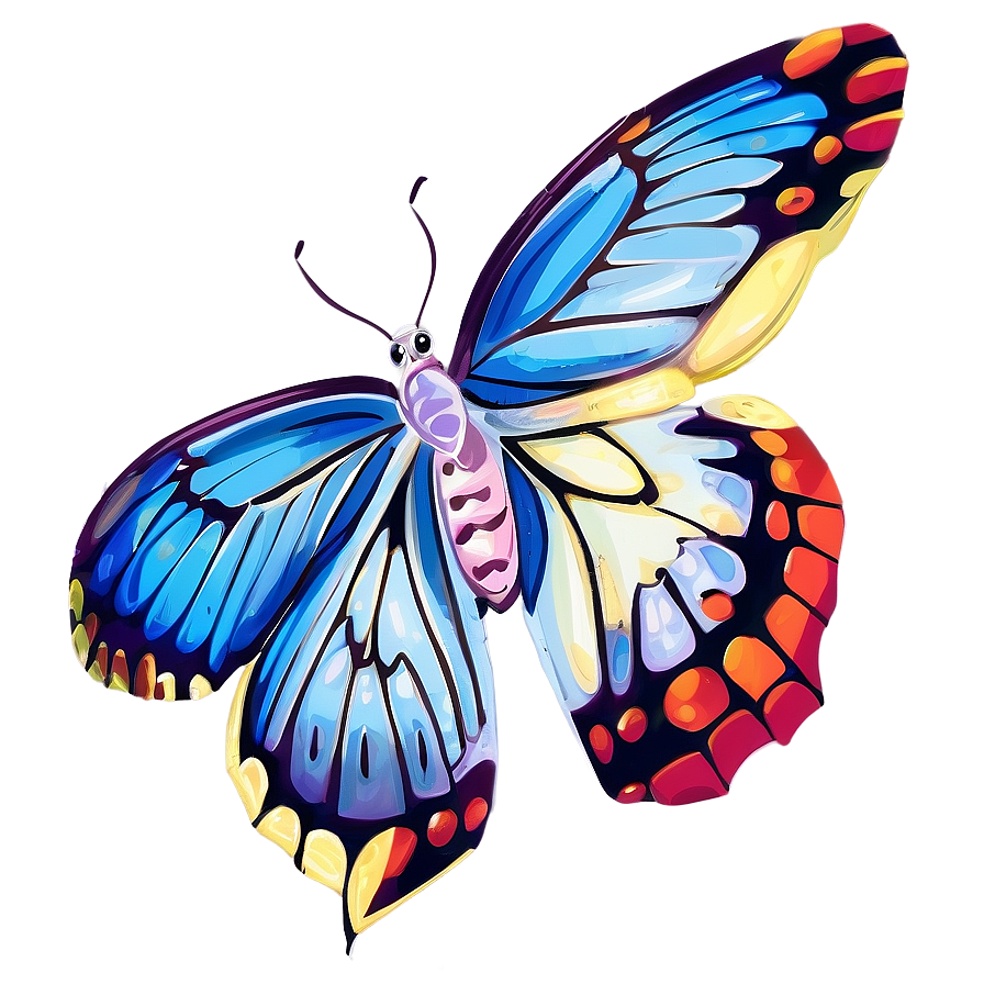 Blue Butterfly Illustration Png 05062024 PNG Image