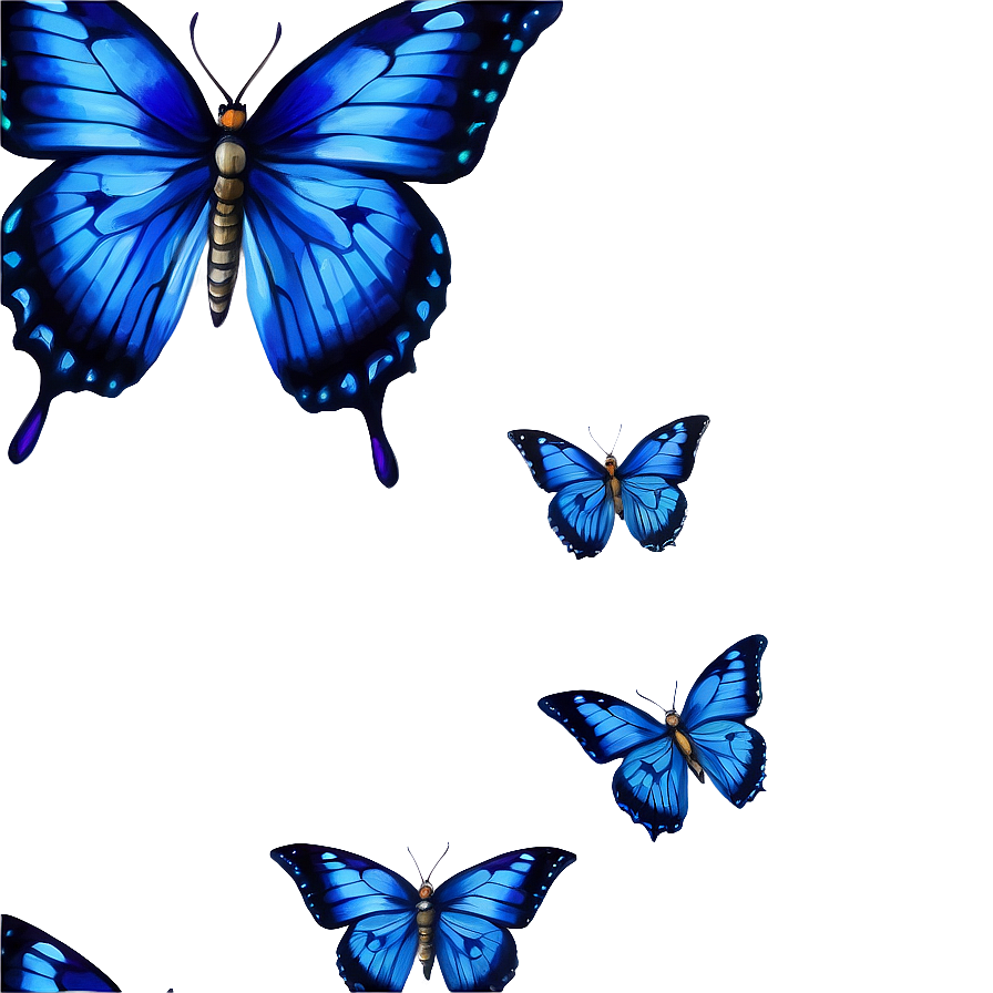 Blue Butterfly In Watercolor Png Ggk16 PNG Image