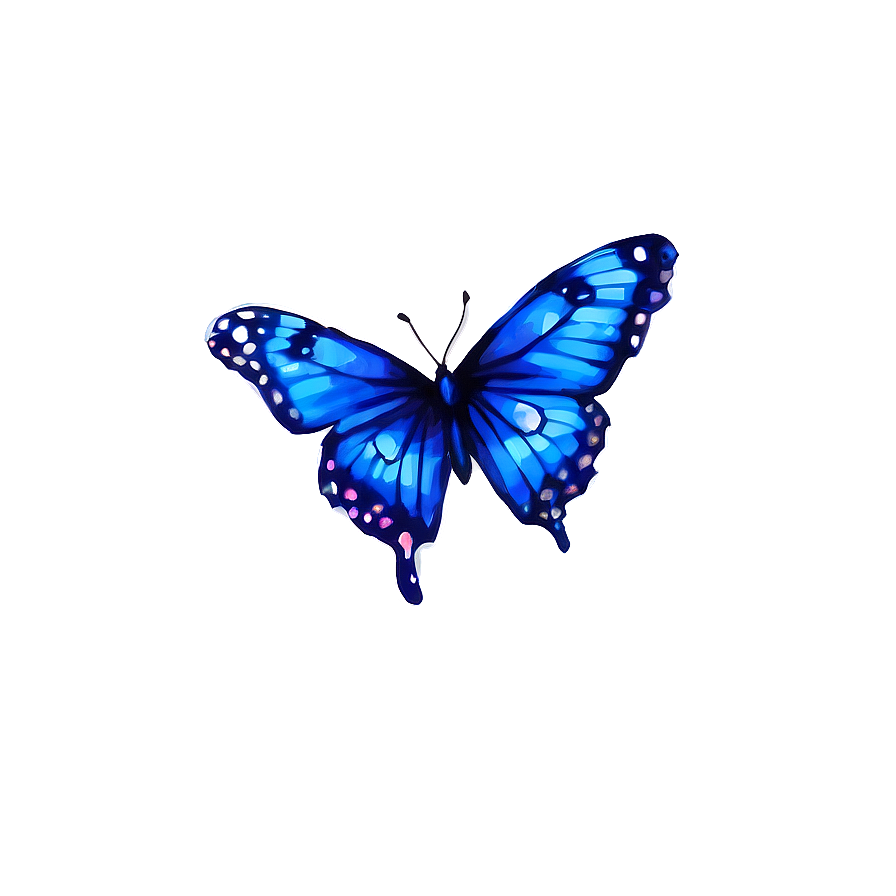 Blue Butterfly In Watercolor Png Med34 PNG Image