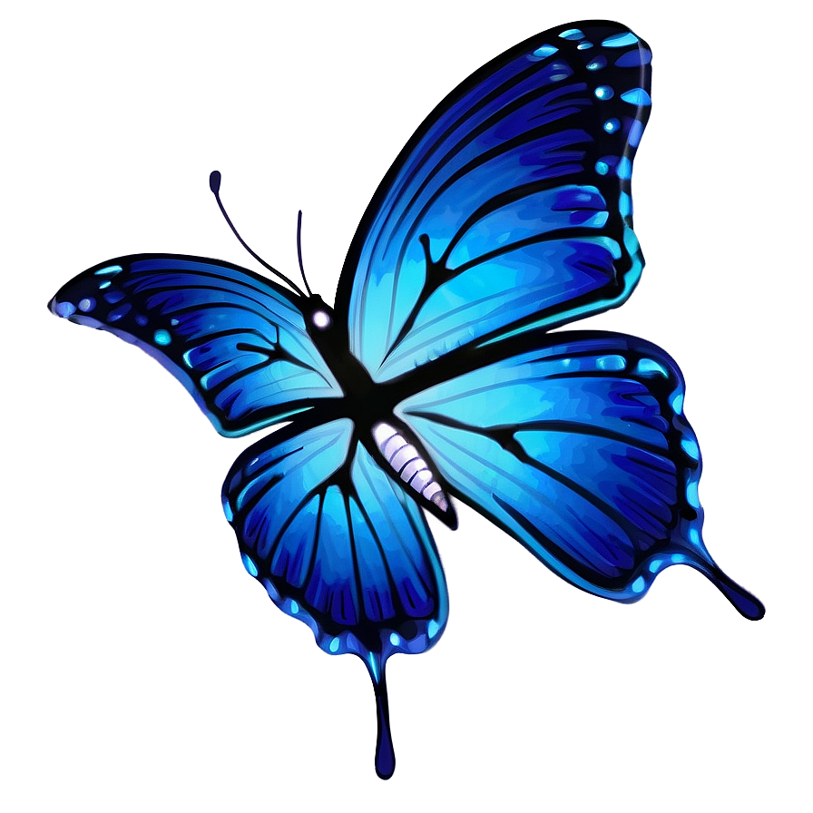 Blue Butterfly On Flower Png Uap26 PNG Image