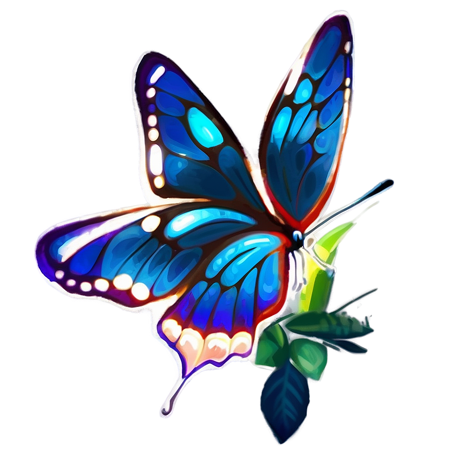 Blue Butterfly On White Png Rbc22 PNG Image