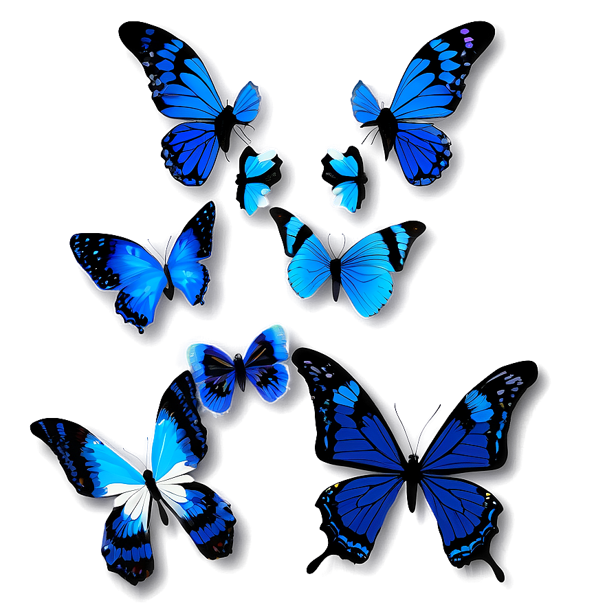 Blue Butterfly Pattern Png 70 PNG Image