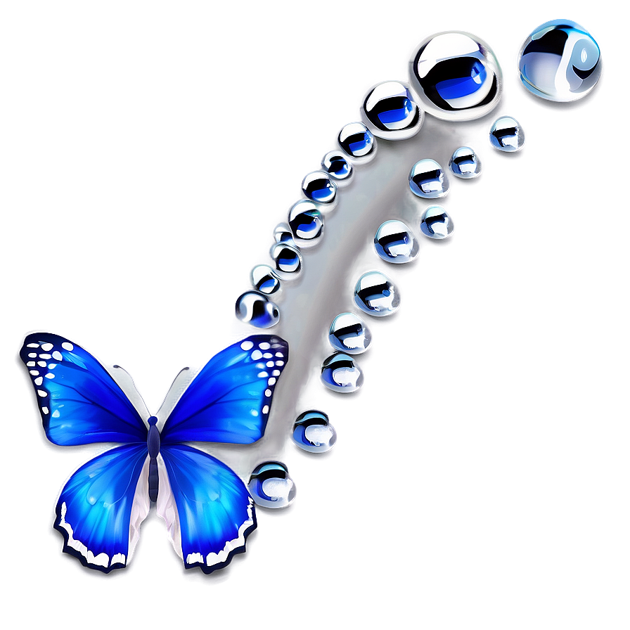 Blue Butterfly With Dew Drops Png Rqj20 PNG Image