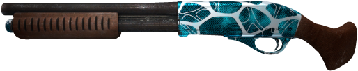 Blue Camouflage Shotgun PNG Image