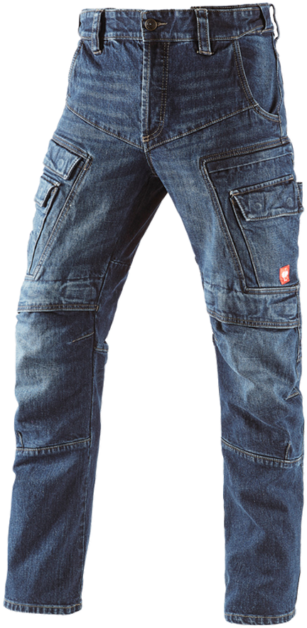 Blue Cargo Jeans Standing PNG Image