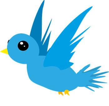 Blue Cartoon Bird Flying PNG Image