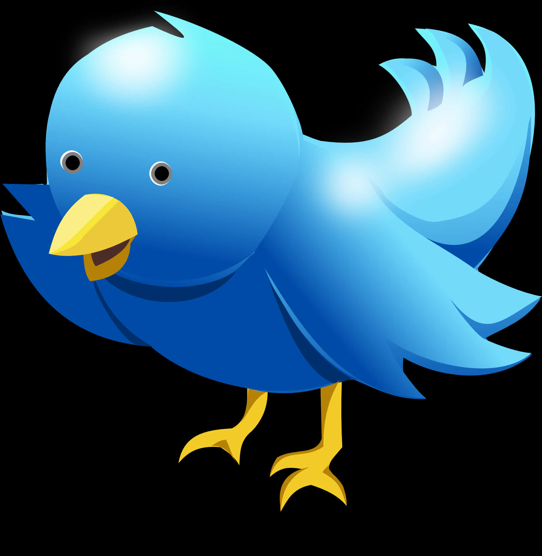 Blue Cartoon Bird Graphic PNG Image