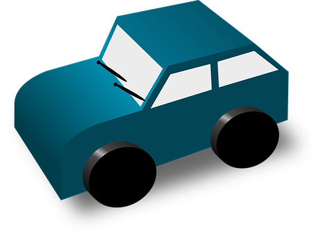 Blue Cartoon Car Graphic PNG Image