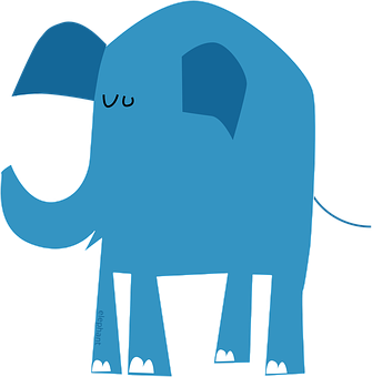 Blue Cartoon Elephant PNG Image