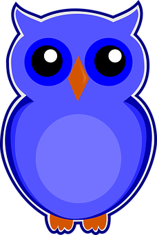 Blue Cartoon Owl PNG Image