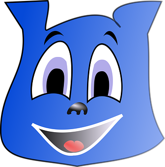 Blue Cartoon Smile Graphic PNG Image