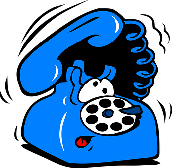 Blue Cartoon Telephone Graphic PNG Image