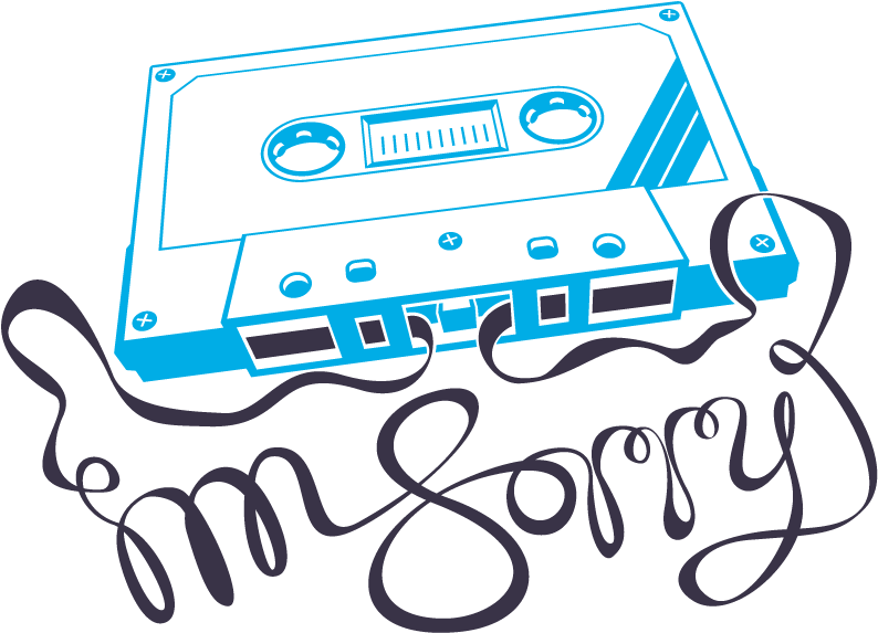 Blue Cassette Tape Apology PNG Image