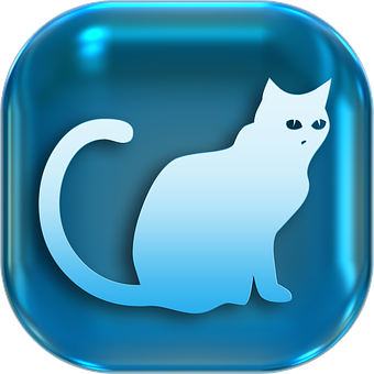 Blue Cat Icon PNG Image