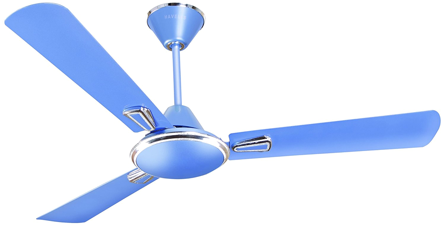 Blue Ceiling Fan Isolated PNG Image