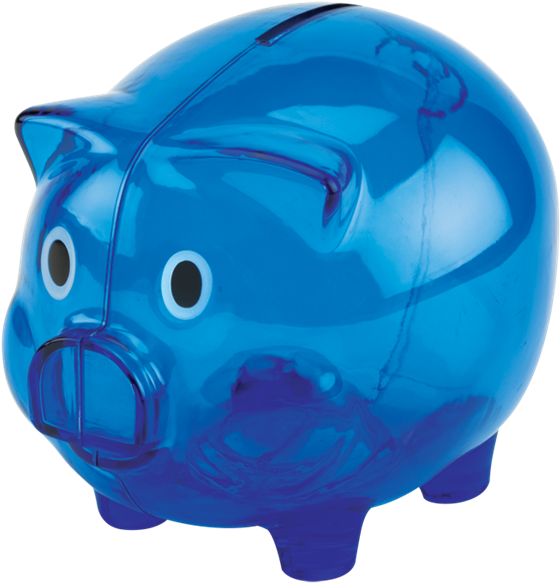 Blue Ceramic Piggy Bank PNG Image