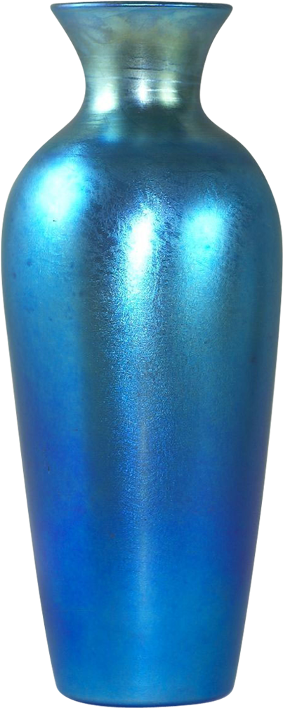 Blue Ceramic Vase Reflective Surface PNG Image