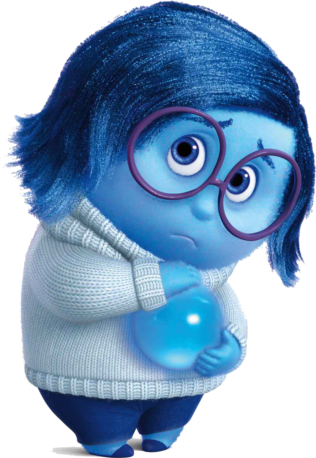 Blue Character Feeling Down PNG Image