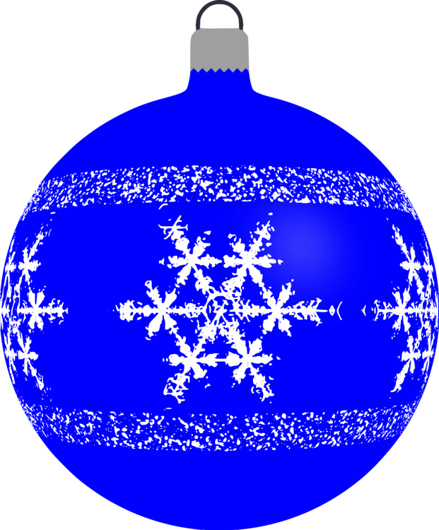 Blue Christmas Ornamentwith Snowflakes PNG Image