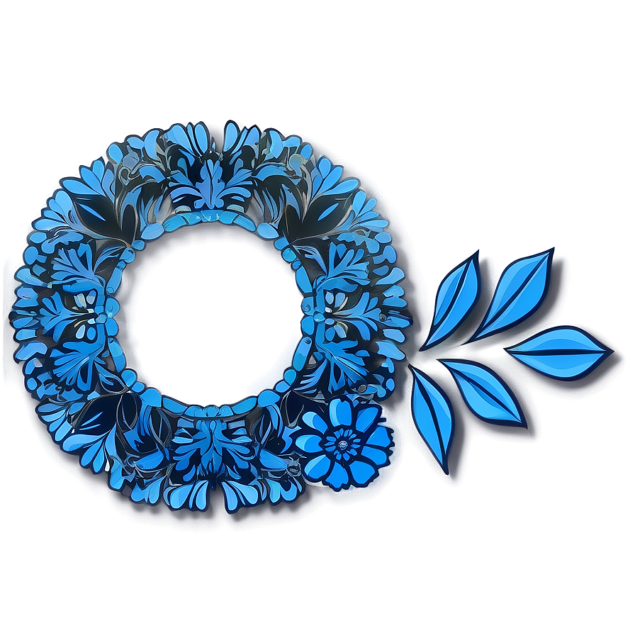 Blue Circle With Floral Design Png 05252024 PNG Image