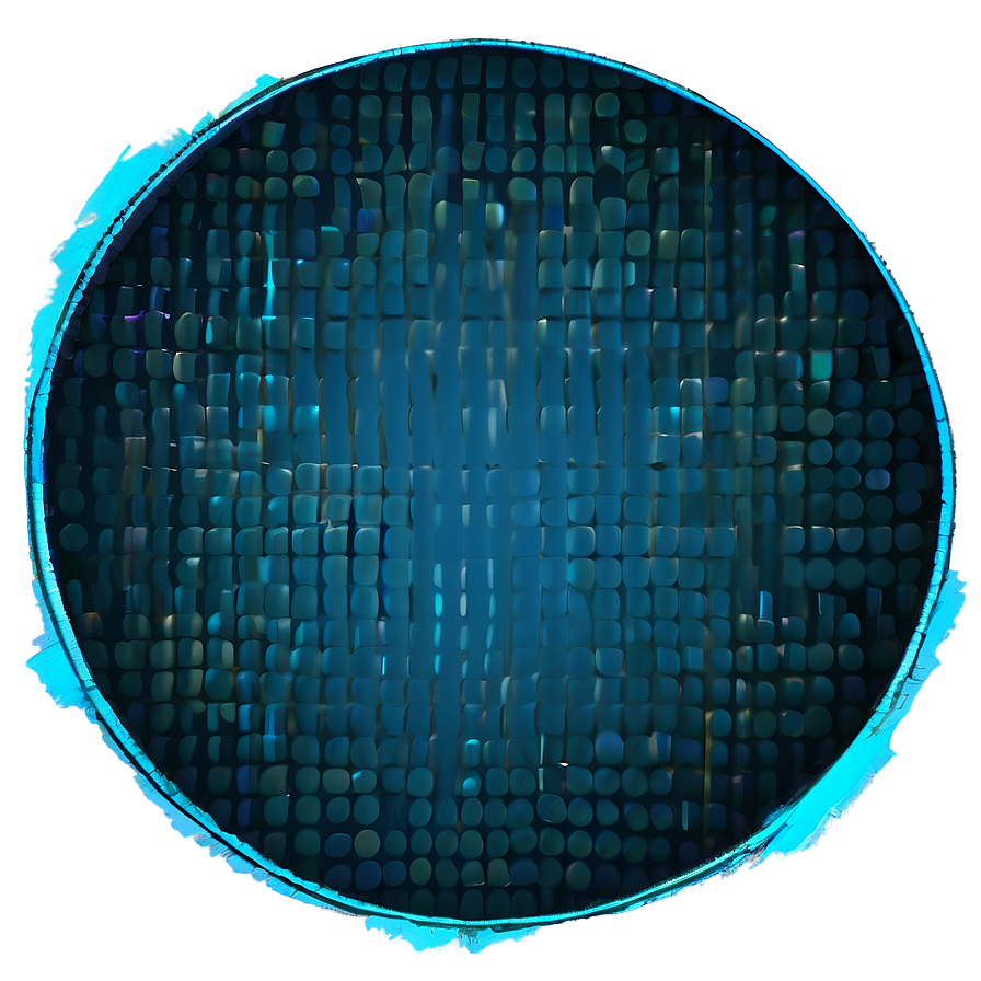 Blue Circle With Glitch Effect Png Wtd PNG Image