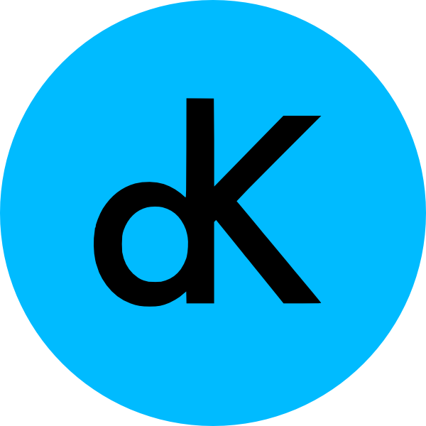 Blue Circlewith Black Letter K PNG Image