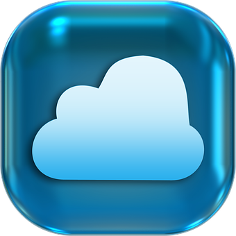 Blue Cloud Icon PNG Image