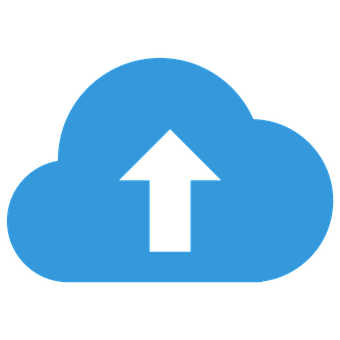 Blue Cloud Upload Icon PNG Image