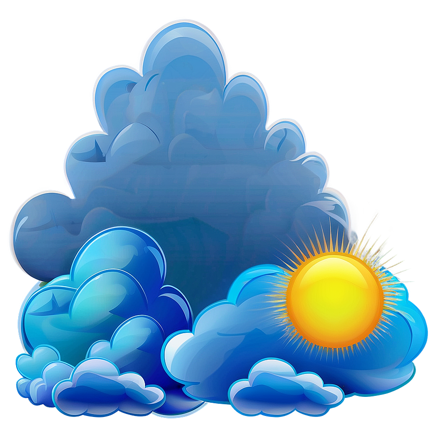 Blue Clouds With Sun Png Yxi PNG Image